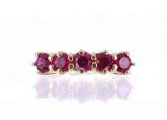 Fascia nuziale in oro giallo 0,75tcw AAA+ con rubellite, anello di anniversario di alta moda