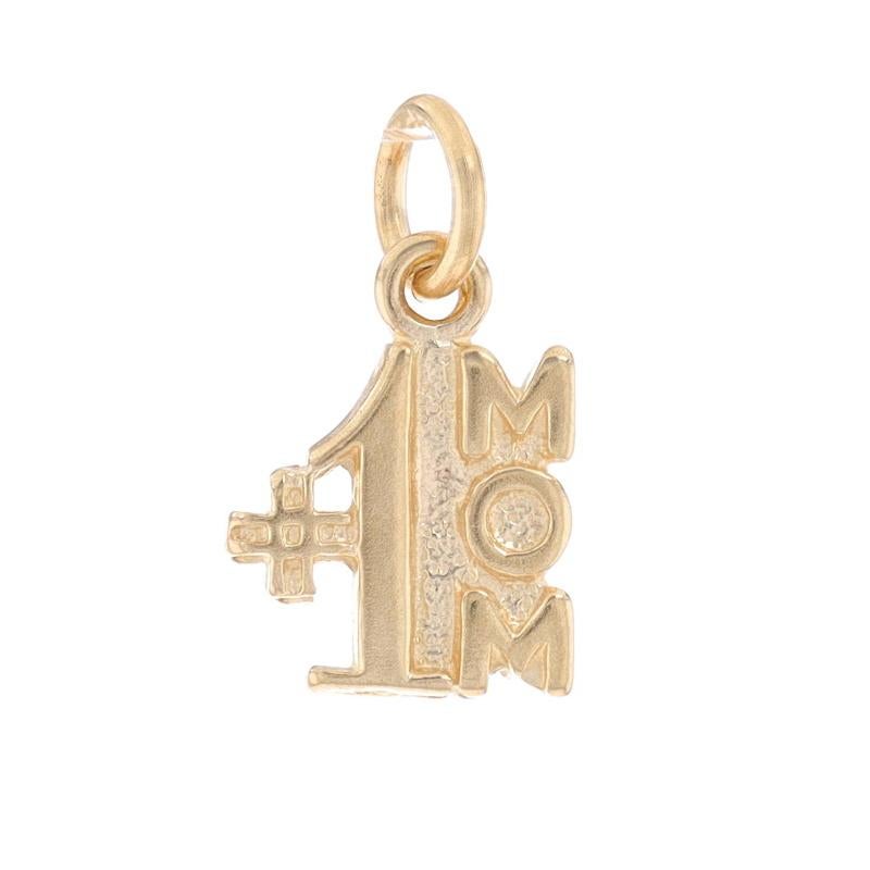 Metal Content: 14k Yellow Gold

Theme: #1 Mom, Family Love, Mother's Gift

Measurements

Tall (from stationary bail): 7/16
