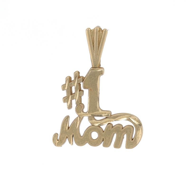 Brand: Michael Anthony

Metal Content: 14k Yellow Gold

Theme: #1 Mom, Mother's Keepsake
Features: Matte Design with Etched Detailing

Measurements

Tall (from stationary bail): 13/16