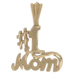 Pendentif #1 Mom en or jaune - 14k Mother's Keepsake Love Gift