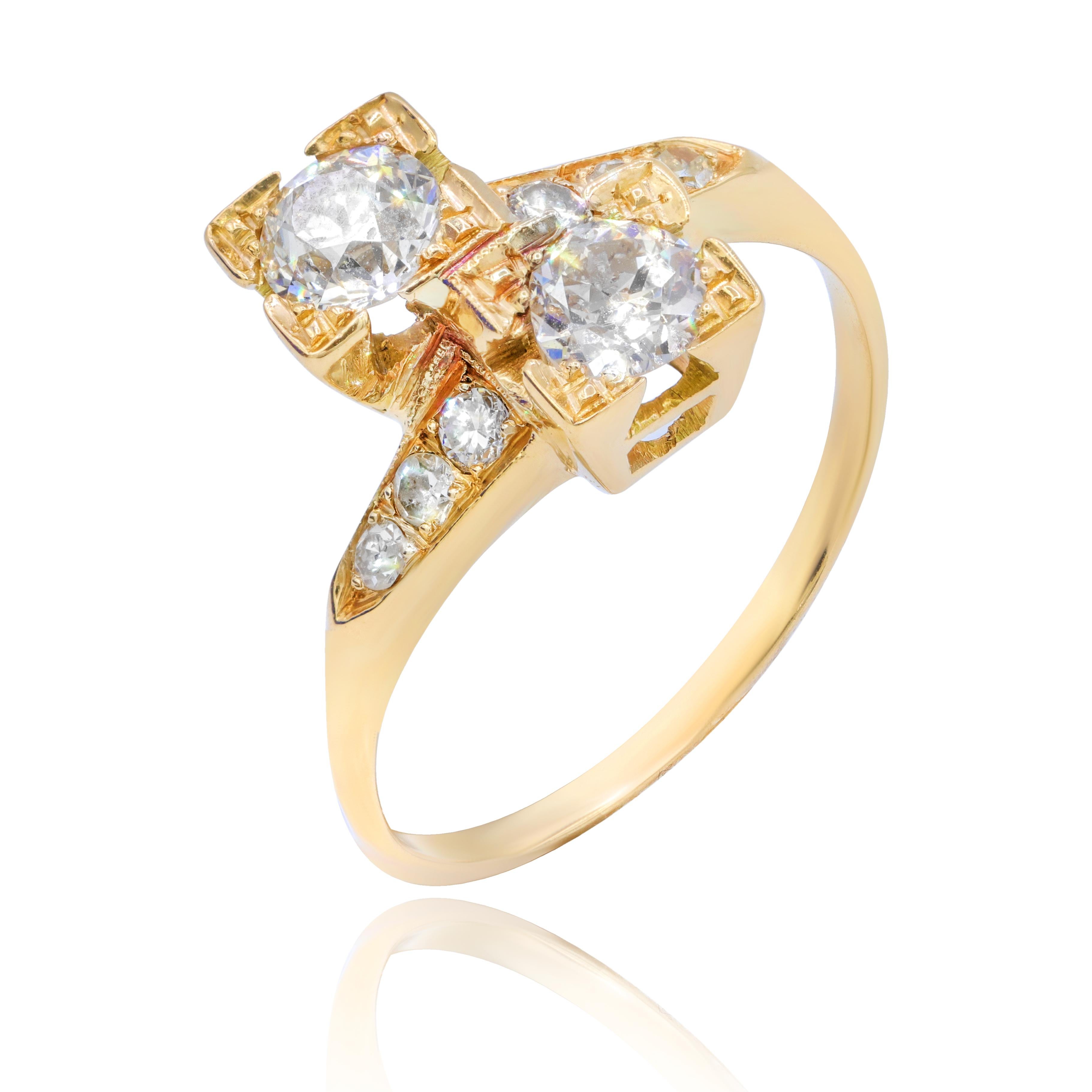 18KT yellow gold diamond ring features 1.00 carat of round diamonds.
Size: 6.5
Can be resized to any finger size

This product comes with a certificate
This product will be packaged in a custom box

Composition:
18K yellow gold
1.00 ct round