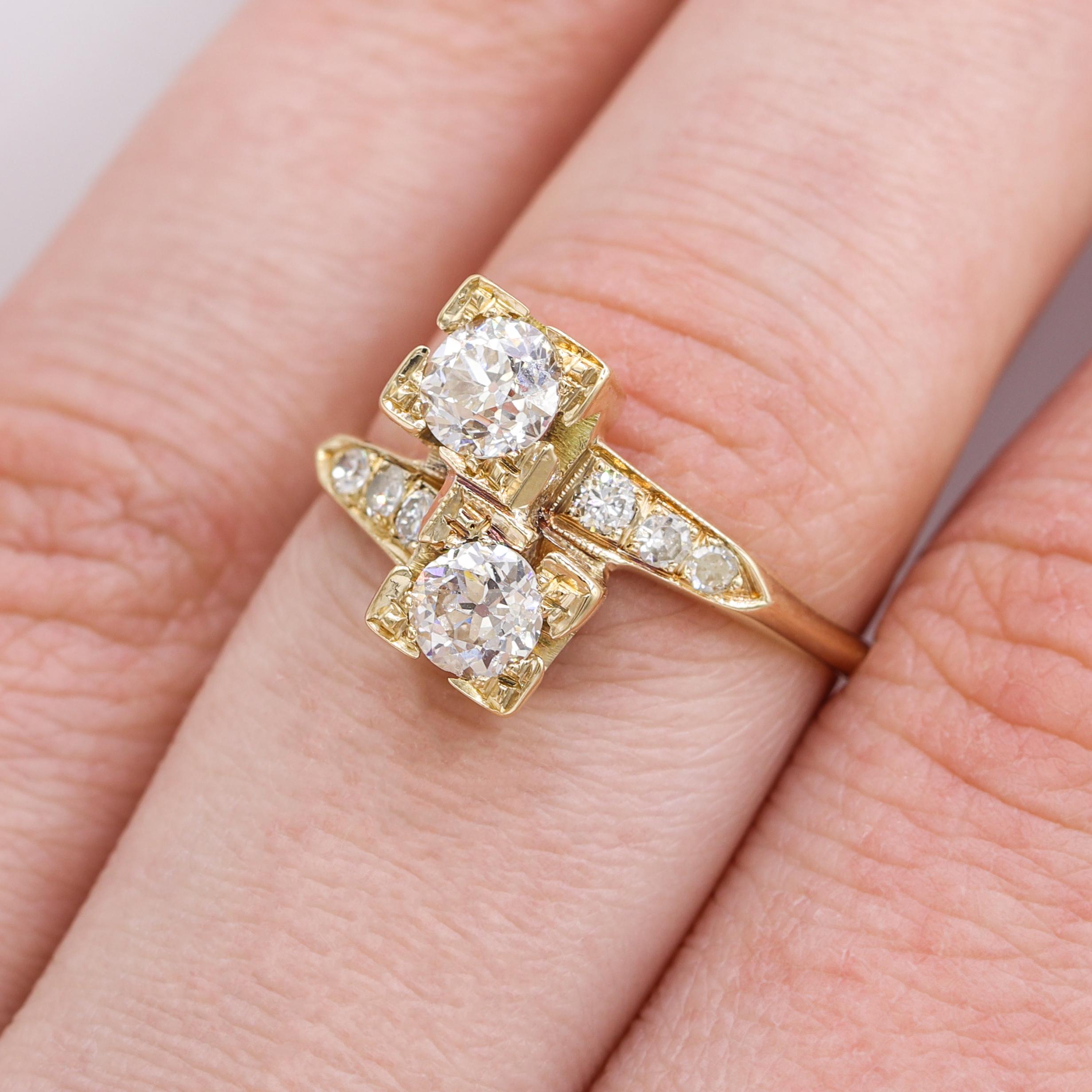 Round Cut Yellow Gold 1.00 Carat Diamond Fashion Ring For Sale