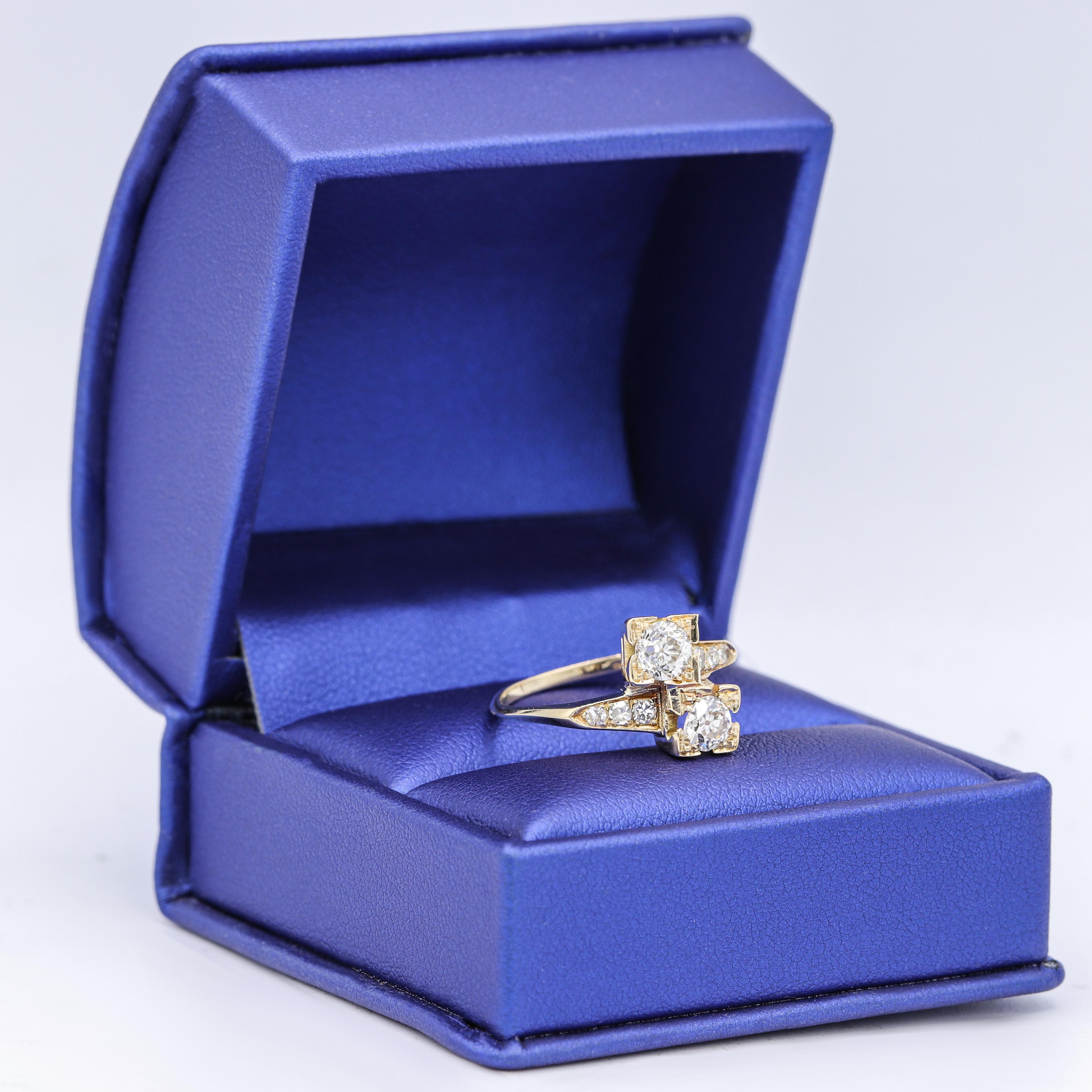 Yellow Gold 1.00 Carat Diamond Fashion Ring In New Condition For Sale In New York, NY