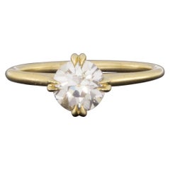 Yellow Gold 1.02 Carat Round Diamond Solitaire Engagement Ring