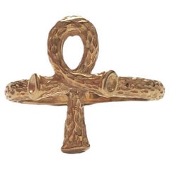 Vintage Yellow Gold 10K Ankh Key of Life Ring