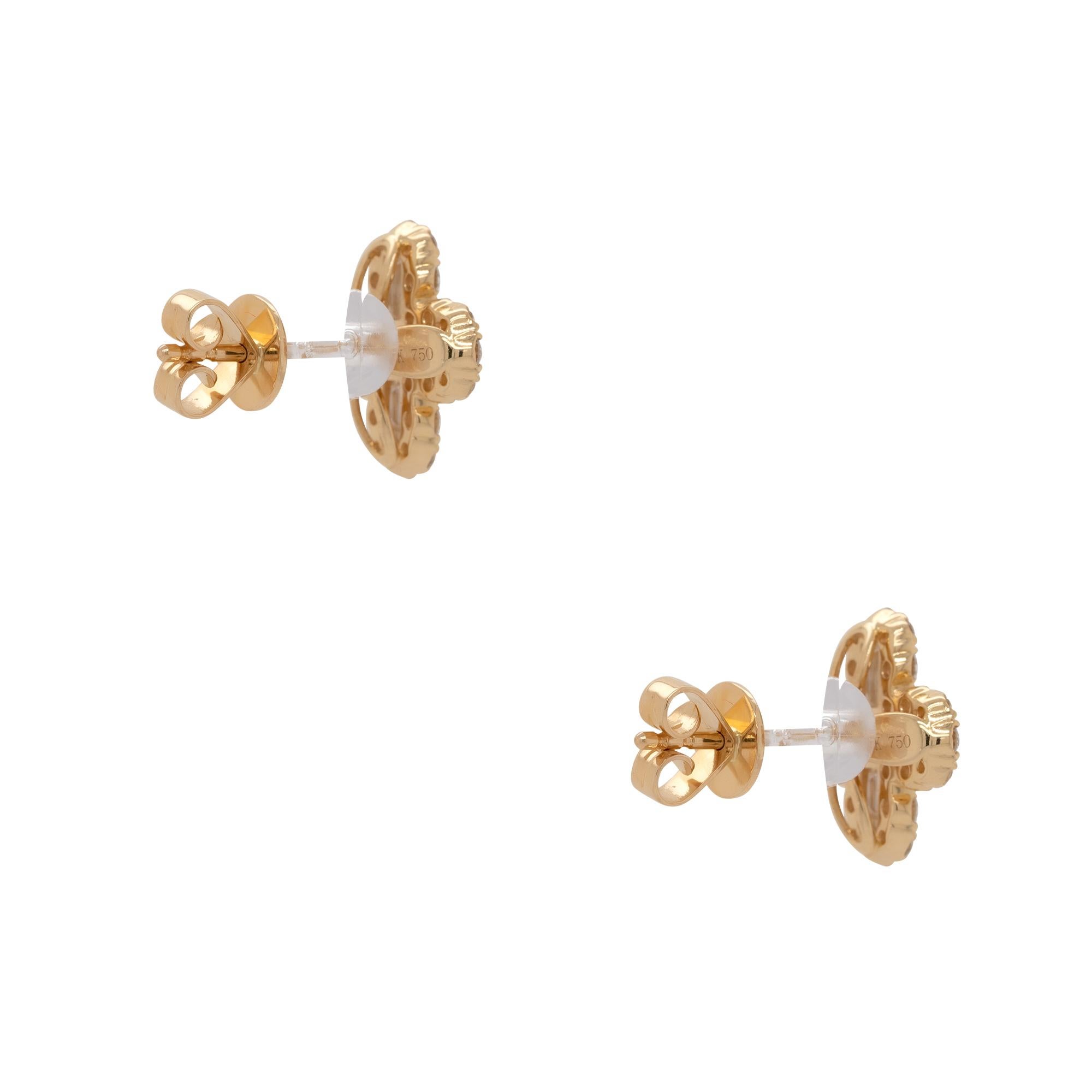 1,20 Karat Diamant-Clover-Ohrringe aus 18 Karat auf Lager Damen im Angebot