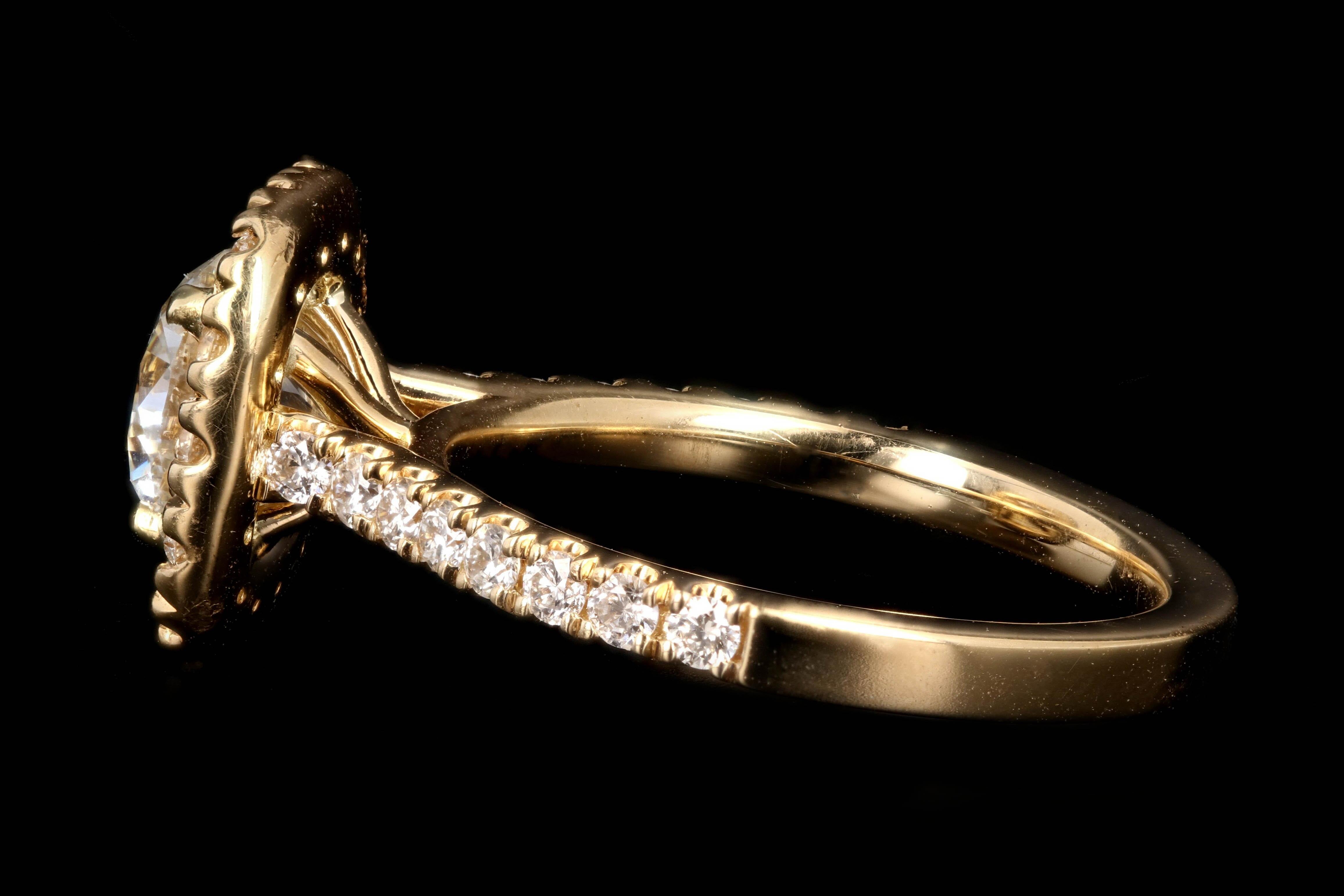 yellow gold brilliant cut diamond ring