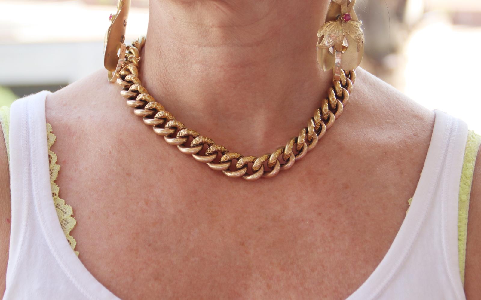 Yellow Gold 14 Carat Curb Chain Necklace For Sale 2