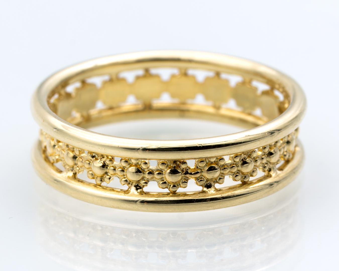 Anello moda a fascia in oro giallo 14K in vendita 2