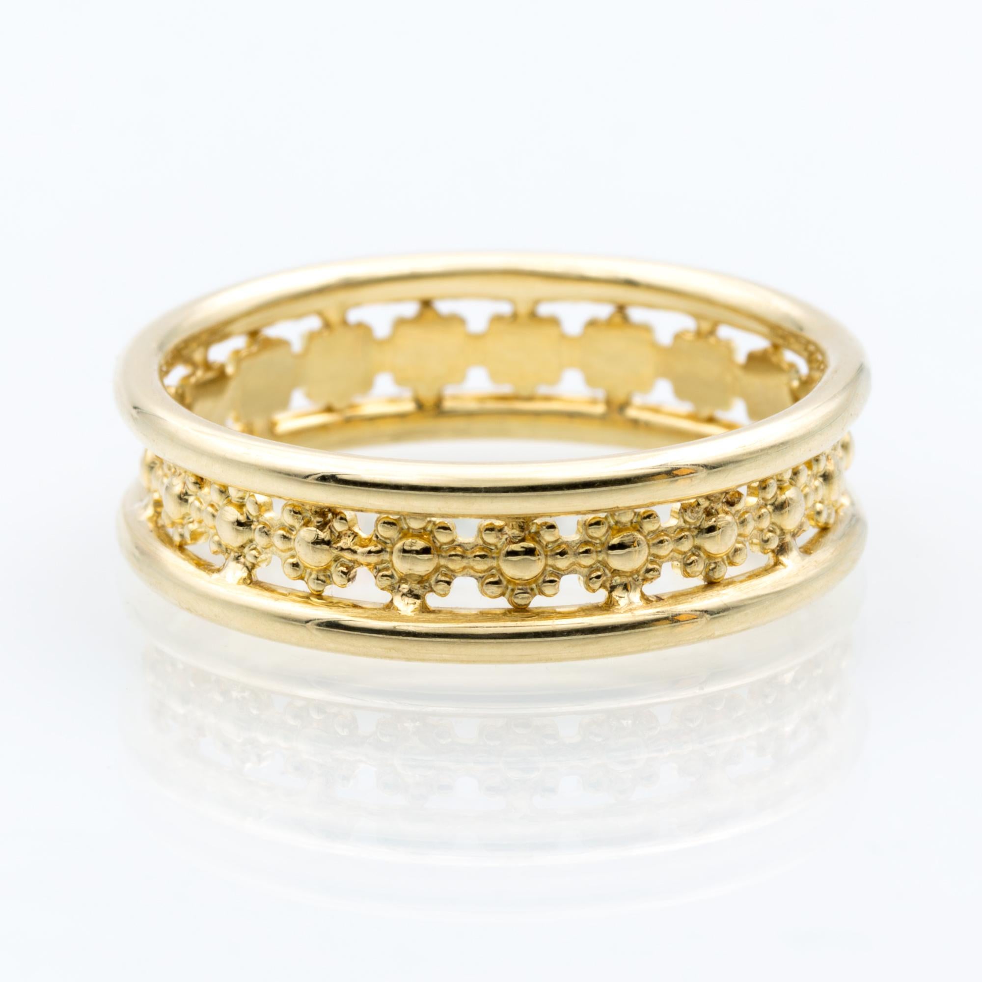 Anello moda a fascia in oro giallo 14K in vendita 3