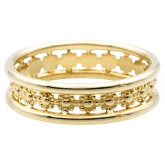 Anello moda a fascia in oro giallo 14K