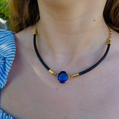 Yellow Gold 16 carat Tanzanite Necklace