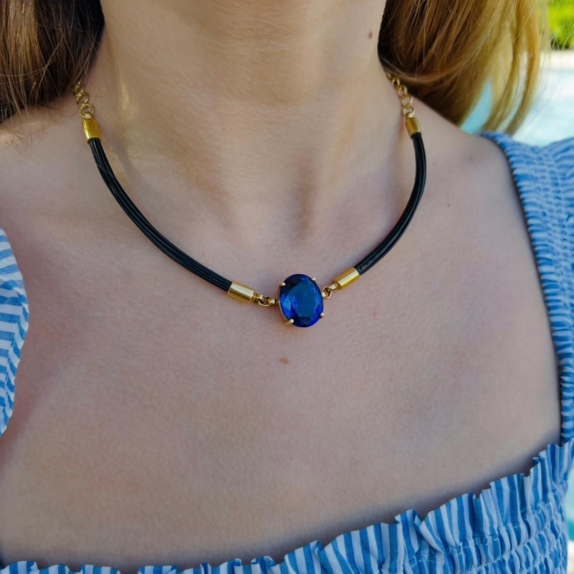 Yellow Gold 16 carat Tanzanite Necklace im Zustand „Hervorragend“ im Angebot in San Francisco, CA