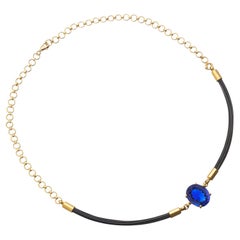 Yellow Gold 16 carat Tanzanite Necklace
