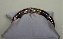 Bracelet gonflé Nouvelle Bague en or jaune 18 carats et argent, émaux