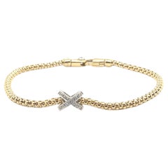 Bracelet en or jaune 18 carats et diamants de 0, 13 carats