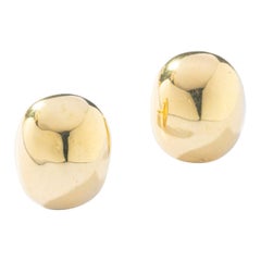 Yellow Gold 18 Karat Bean Ear Studs Earrings
