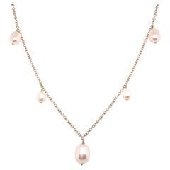 Yellow Gold 18 Karat Chain and Natural Pearls Necklaces
