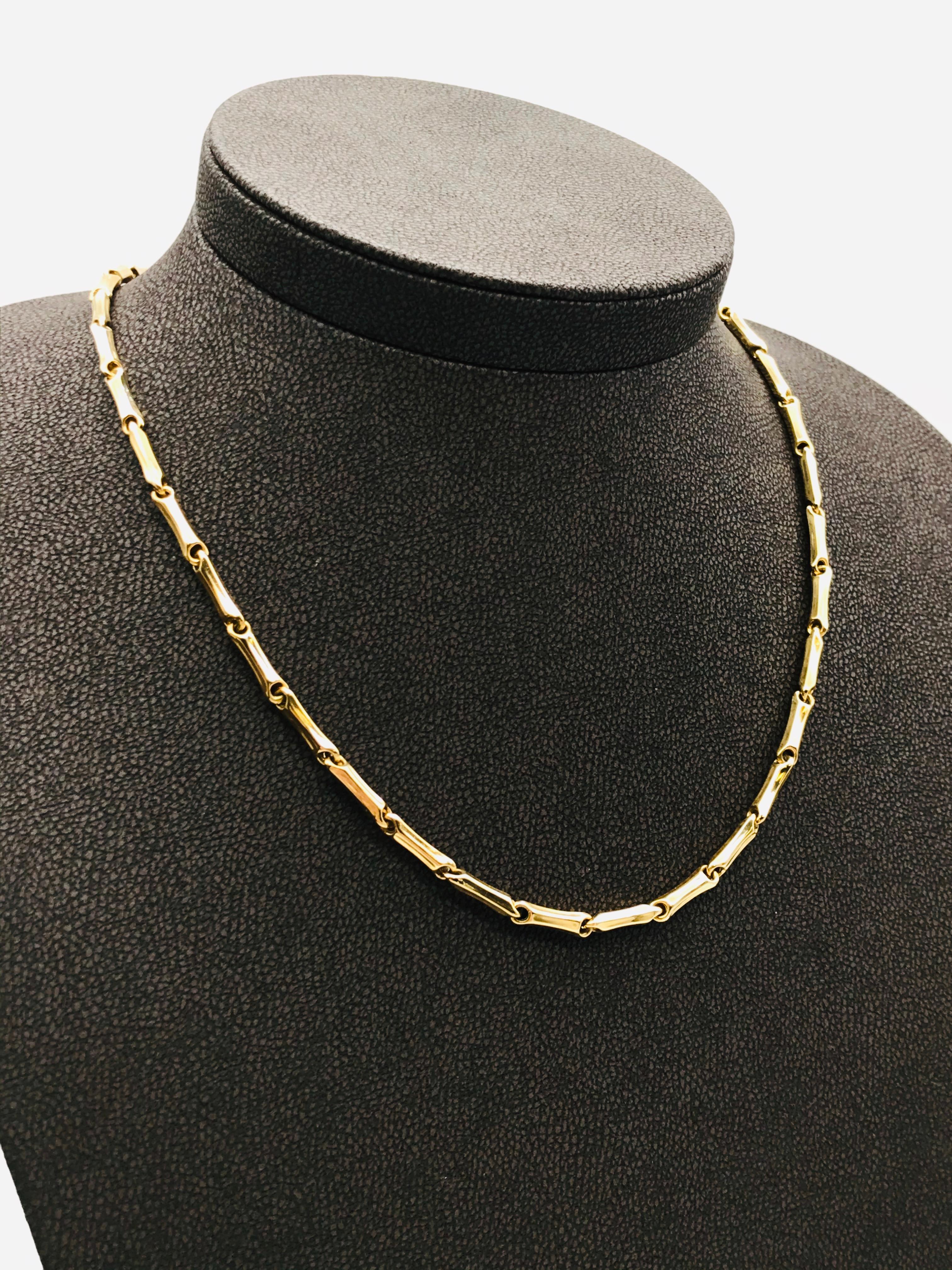Yellow Gold 18 Karat Link Necklace In New Condition In Vannes, FR