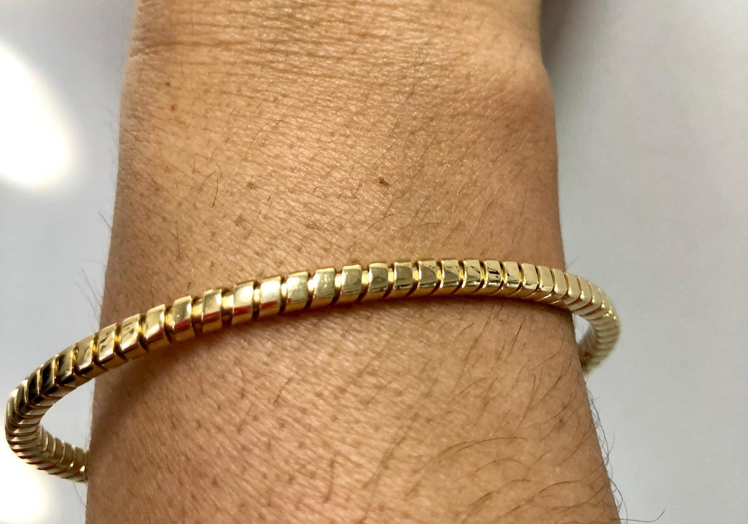 Yellow Gold 18k Carrè Tubo Gas Bracelet In New Condition In Milano, Lombardia