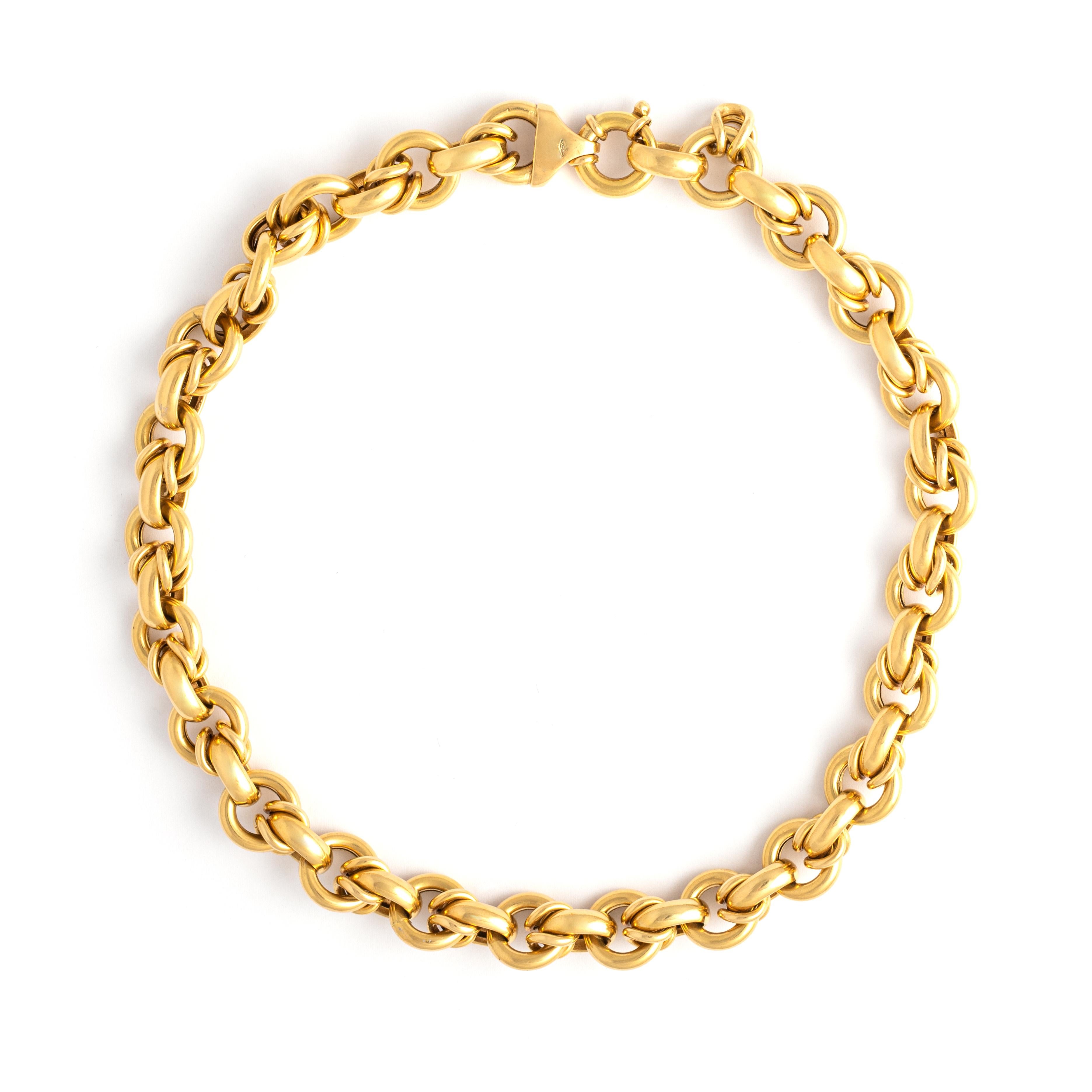 Yellow Gold 18k Chain Bracelet In Good Condition In Geneva, CH