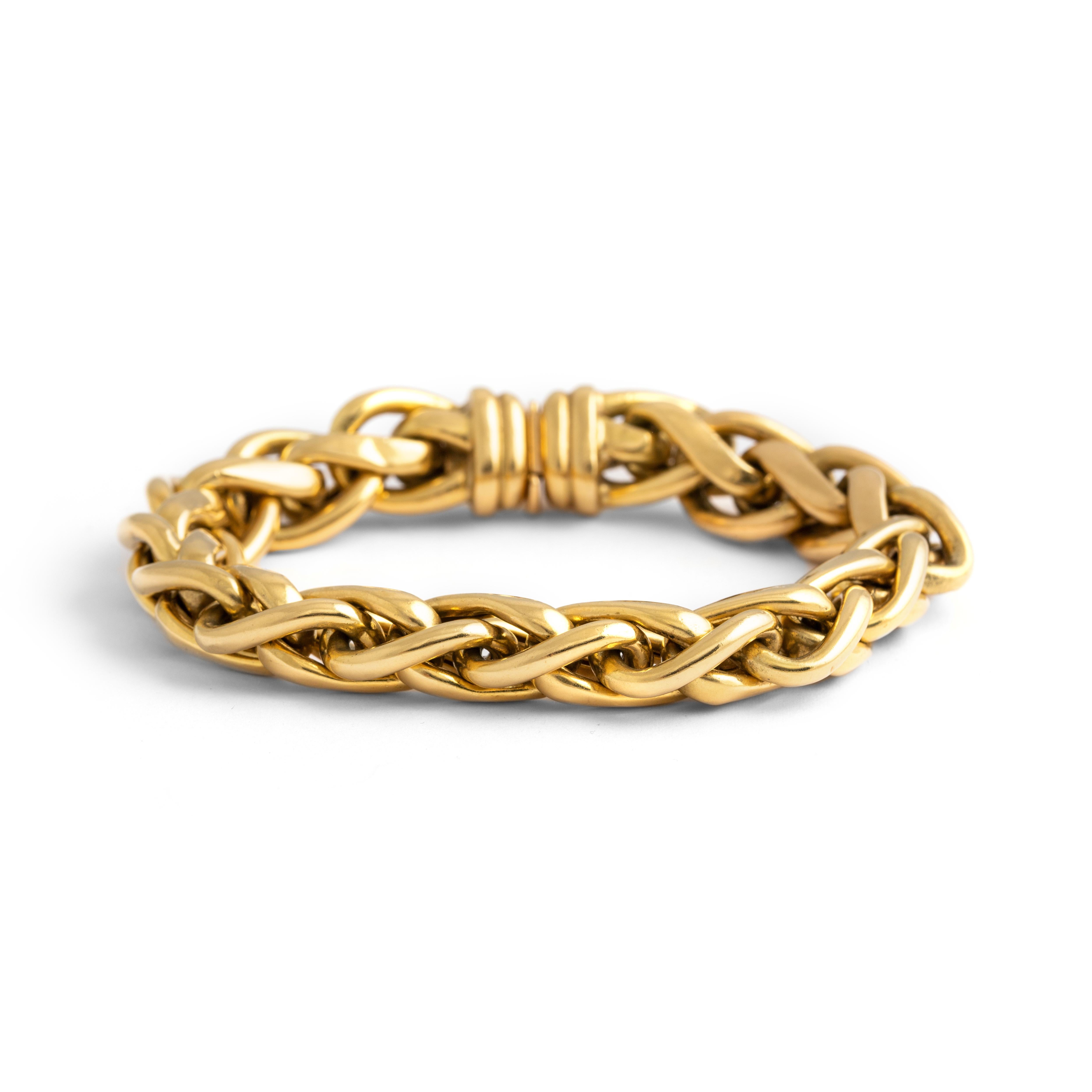Yellow Gold 18k Chain Bracelet In Excellent Condition In Geneva, CH