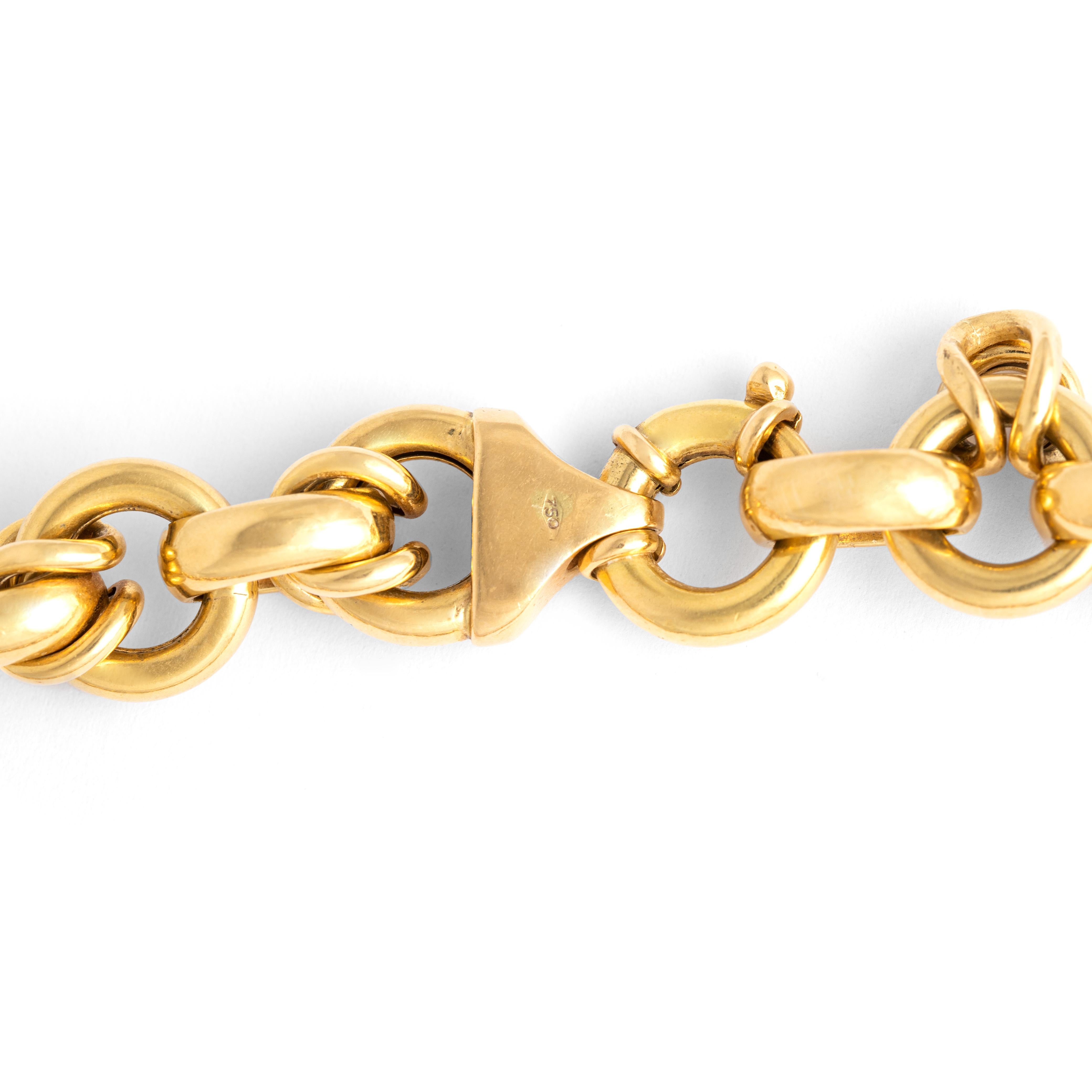 Women's or Men's Yellow Gold 18k Chain Bracelet