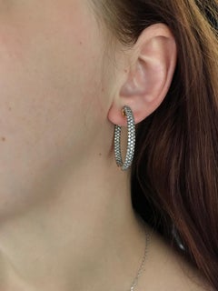 Yellow Gold 18 Karat Cognac Diamond Hoop Earrings