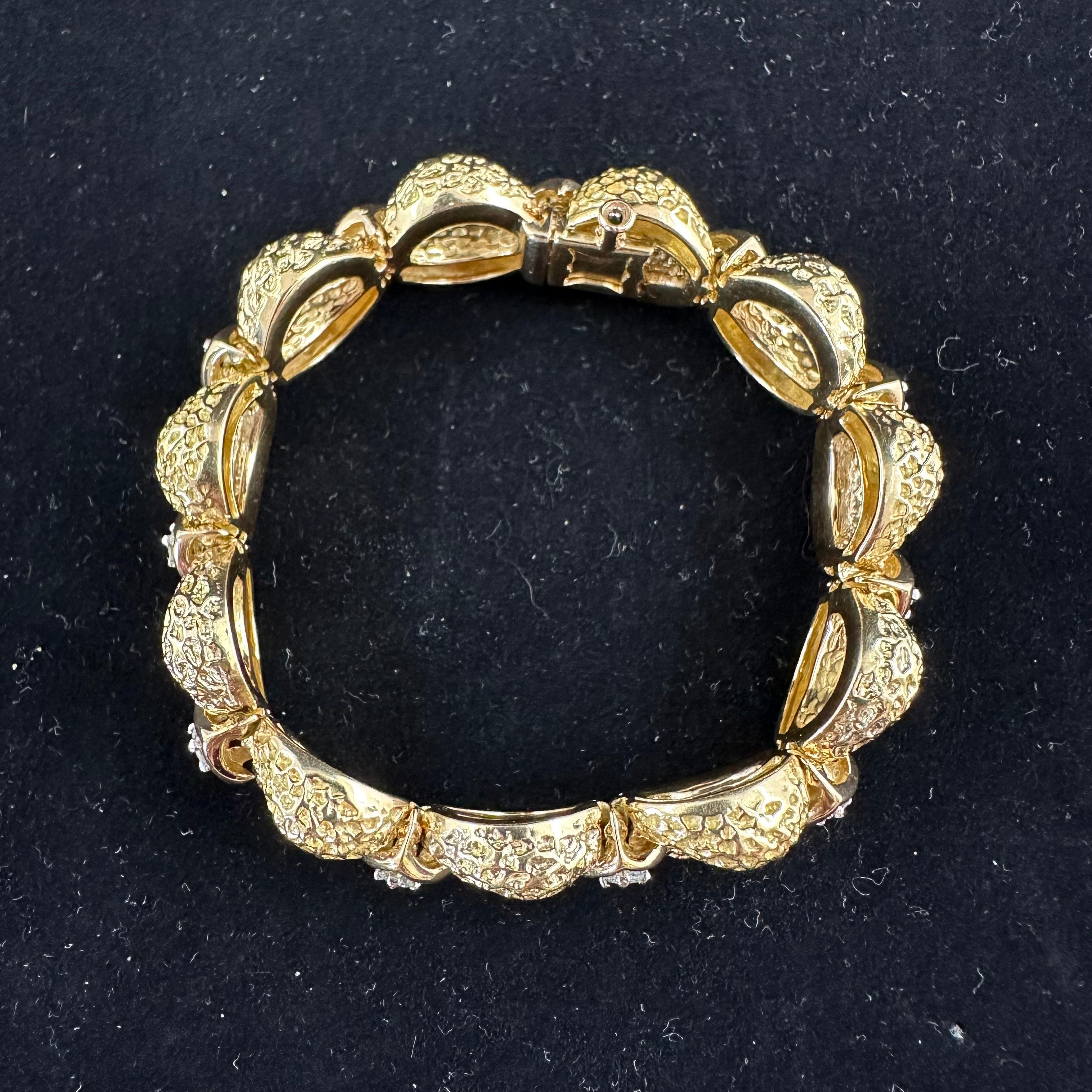 Women's or Men's Yellow Gold 18K & Diamond Bracelet 