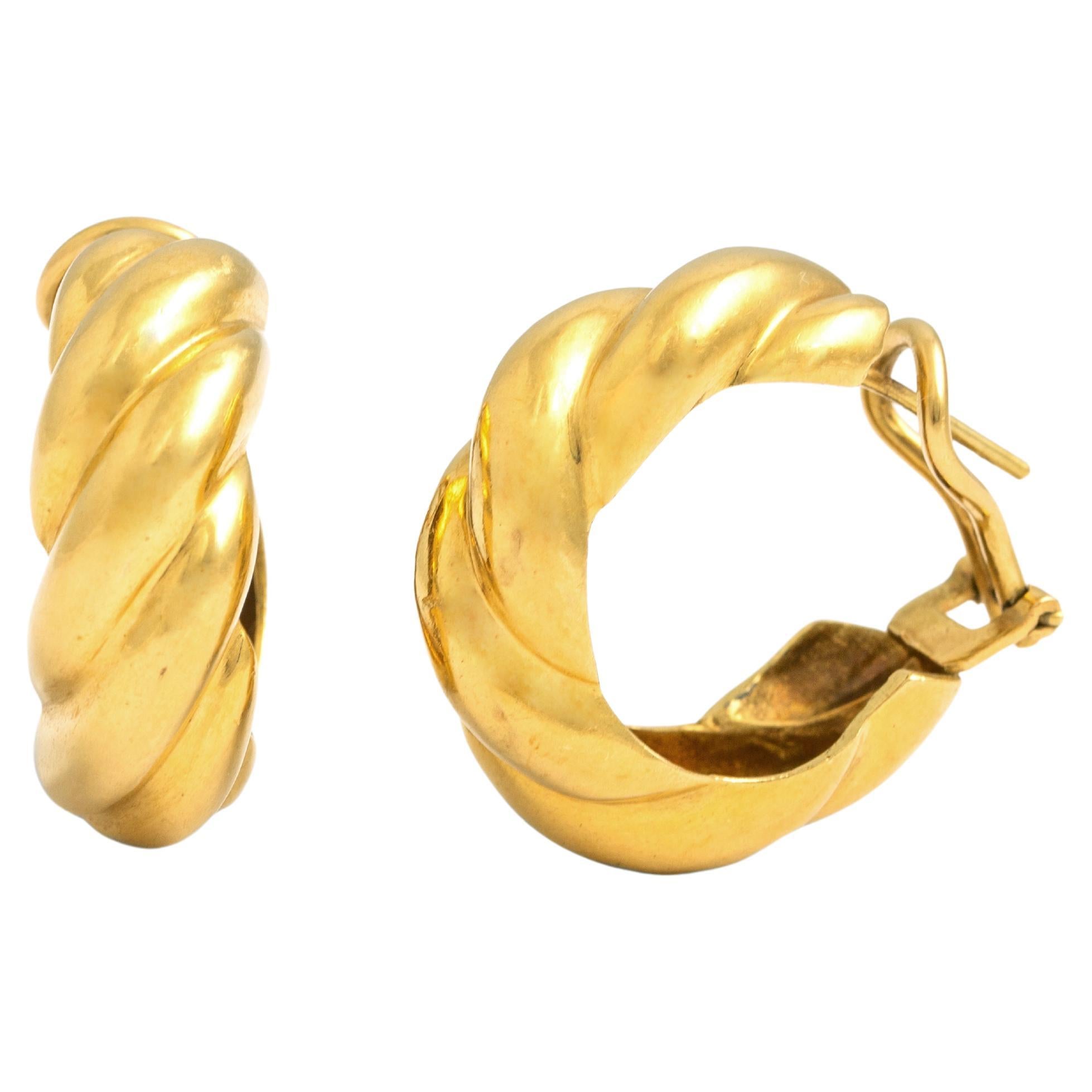 Yellow Gold 18k Earrings For Sale
