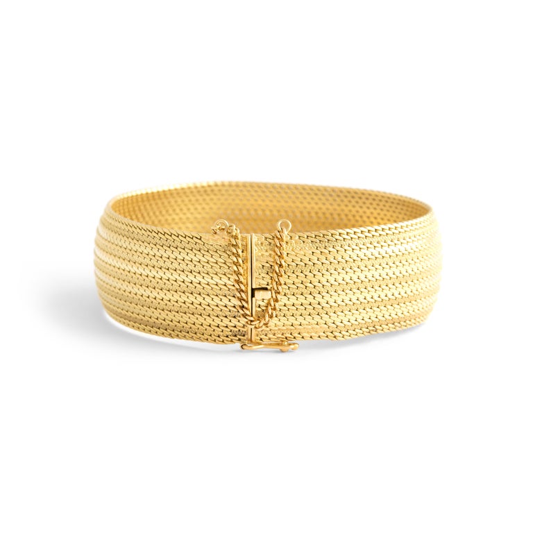 Yellow Gold 18k Ribbon Bracelet For Sale at 1stDibs