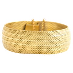 1960s Modernist Decor 18 Karat Yellow Gold Ribbon Bracelet For Sale at ...
