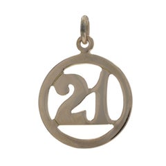 Yellow Gold 21 Charm 14k Milestone Birthday Lucky Number
