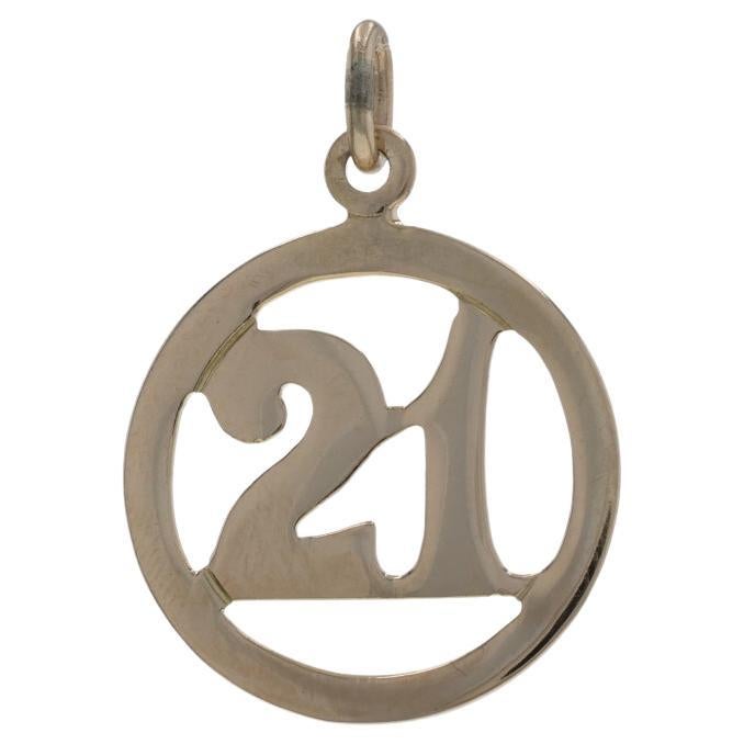 Gelbgold 21 Charme 14k Meilenstein Geburtstag Glückszahl im Angebot