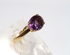 Yellow Gold 18k 2.18 Carat Oval Purple Amethyst