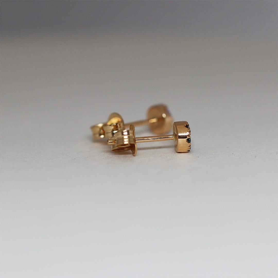 Taille cabochon Or jaune Opale australienne 5 mm  Boucles d'oreilles Paraiba Tourmaline Diamant en vente