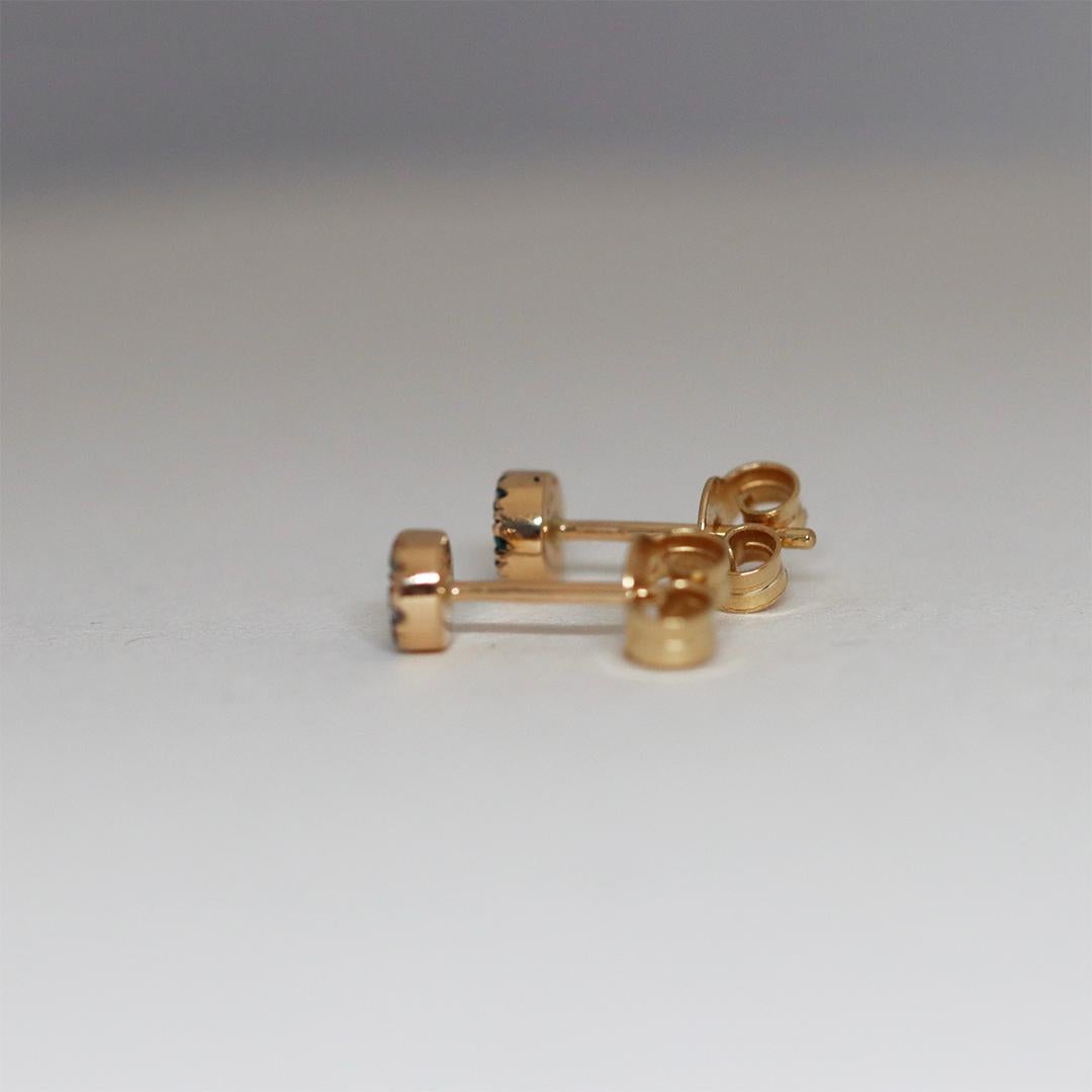 Or jaune Opale australienne 5 mm  Boucles d'oreilles Paraiba Tourmaline Diamant Unisexe en vente