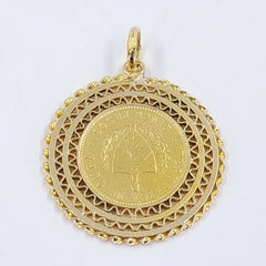 Yellow Gold 5 Peso Coin Pendant