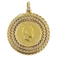 Yellow Gold 5 Peso Coin Pendant