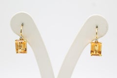 Yellow Gold 5.20 Citrine Diamond Earring