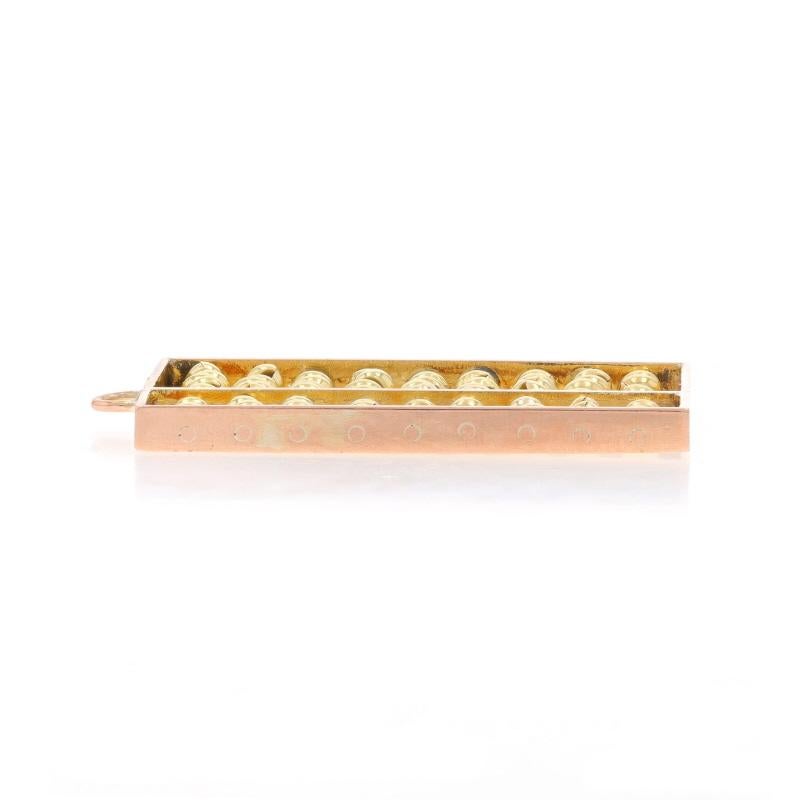 Yellow Gold Abacus Charm - 14k Counting Frame Mathematics Moves en Excelente estado para la venta en Greensboro, NC