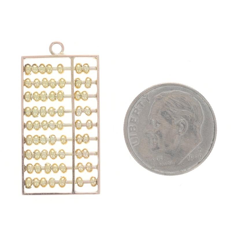Femenino o masculino Yellow Gold Abacus Charm - 14k Counting Frame Mathematics Moves en venta