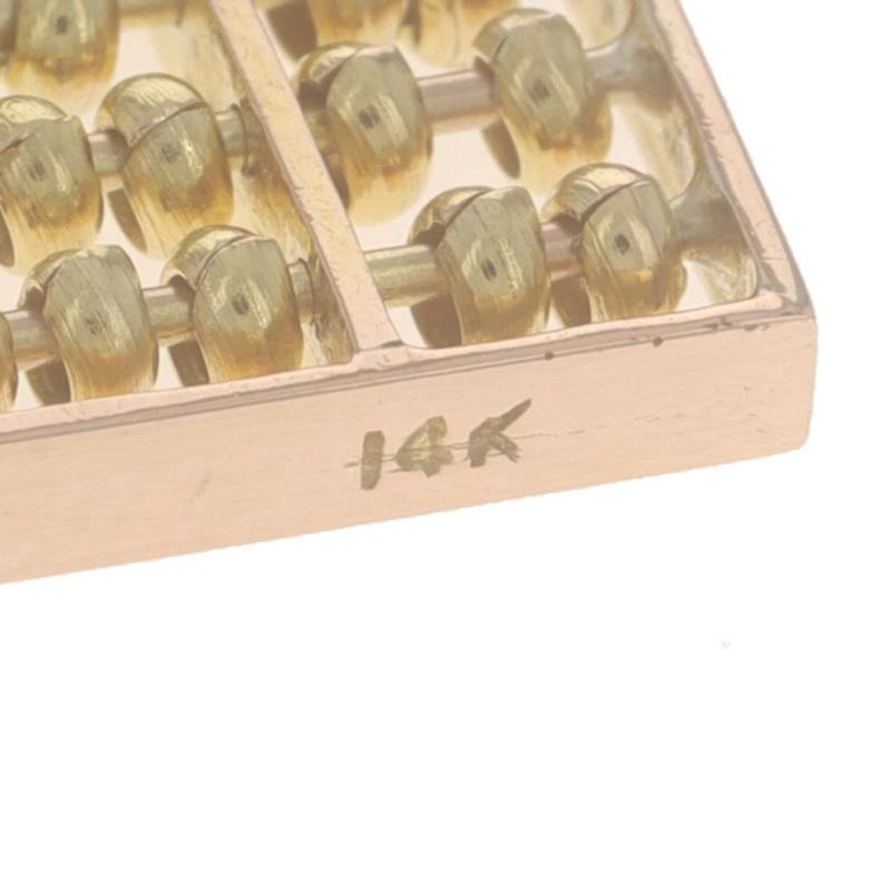 Yellow Gold Abacus Charm - 14k Counting Frame Mathematics Moves en venta 1