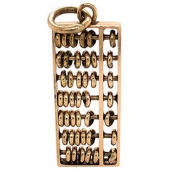 14 Karat Yellow  Gold Abacus Charm