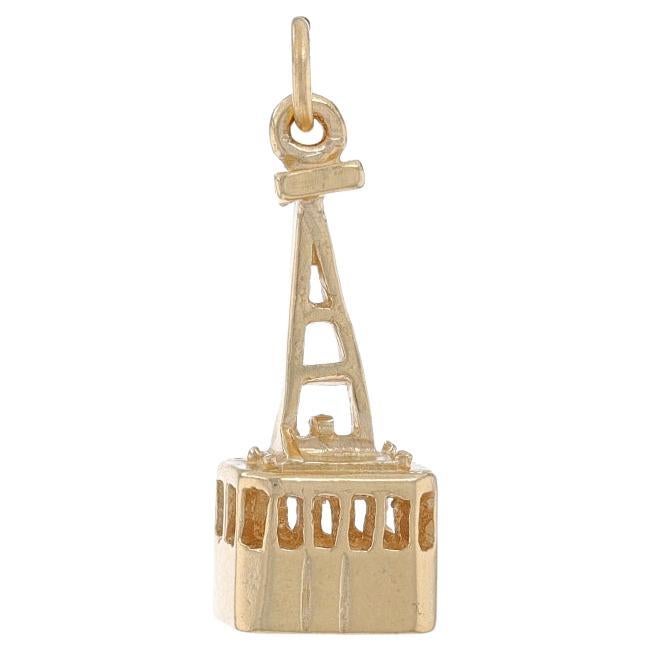 Yellow Gold Aerial Tram Charm - 14k Sightseeing Transportation For Sale