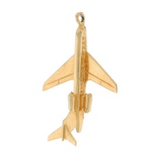 Yellow Gold Airplane Charm - 14k Travel Gift Pilot Flight Attendant