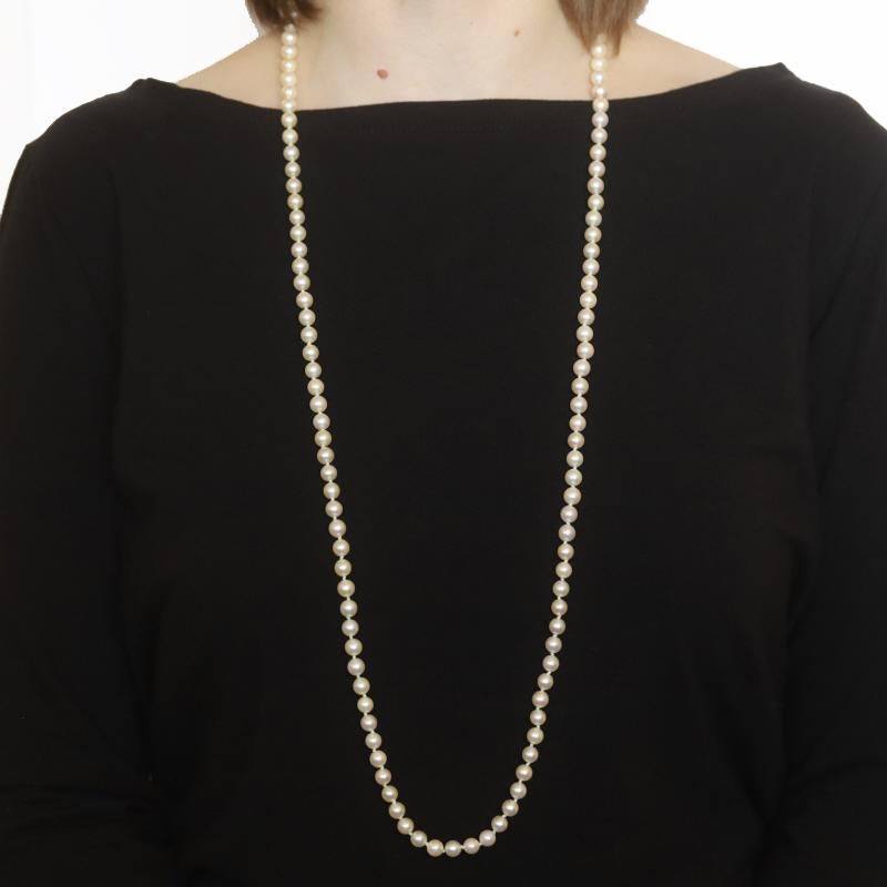 Perle Collier en or jaune avec perles d'Akoya nouées - 18k en vente