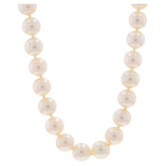 Yellow Gold Akoya Pearl Knotted Strand Pendant 17 3/4" - 14k Bow