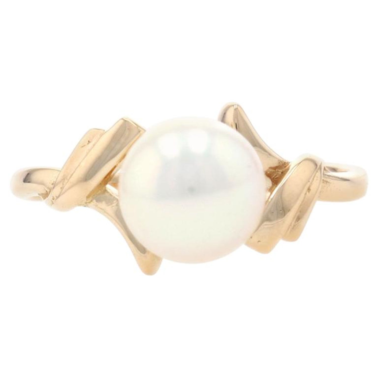 White Gold Golden South Seas Pearl and Diamond Ring, 18k Solitaire with  Accents For Sale at 1stDibs