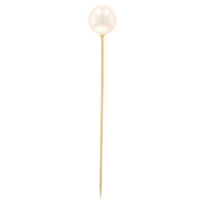 Gelbgold Akoya Perle Vintage Stickpin - 14k Solitär